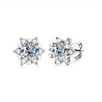 925 Sterling Silver Fashion Suit SUNFLOWER Chic Earrings