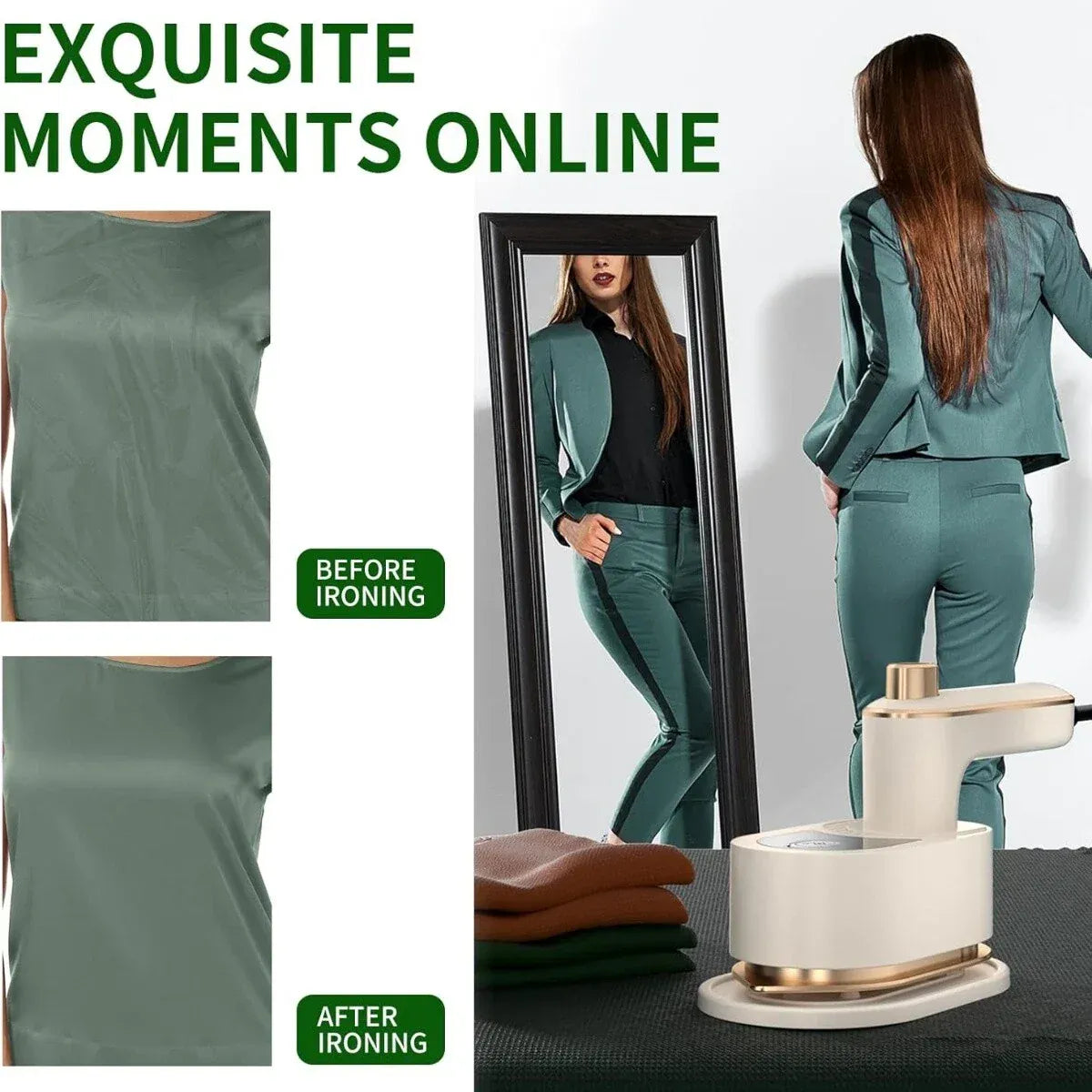 Foldable Travel Iron — Mini Steam & Dry Iron (Ready in 30s) | مكواة قابلة