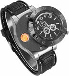 Military USB Lighter Watch for Men – Windproof Rechargeable Wristwatch UAE